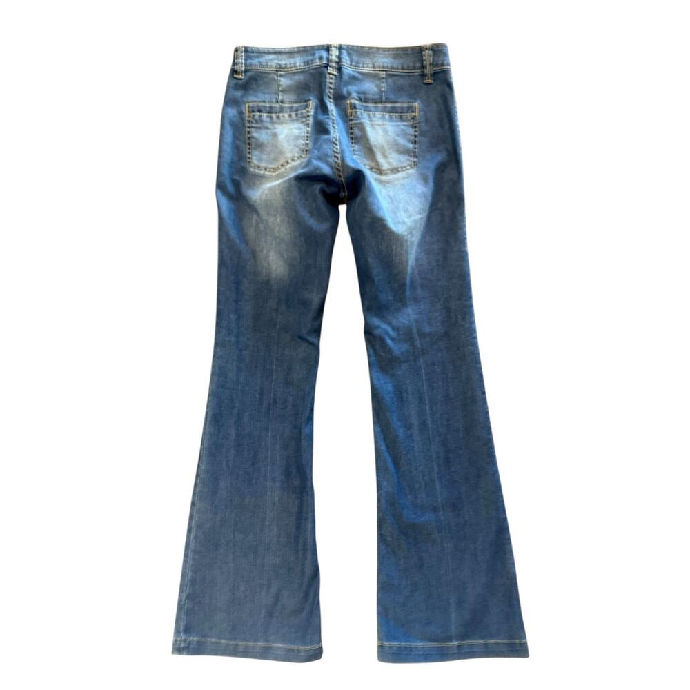 NWT Cabi Patch Pocket Blue Denim Flare Bootcut Jeans Pants Women’s Size 0 NEW - Picture 2 of 13